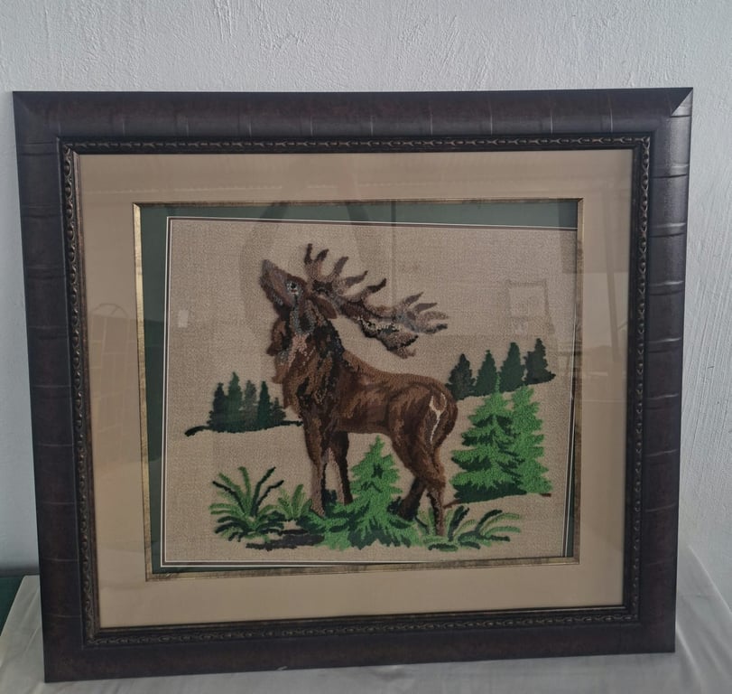 Framed Needlepoint Tapestry