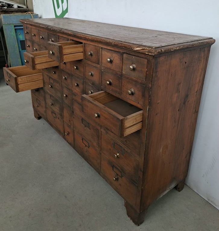 Antique Multi-Drawer Apothecary Cabinet / Haberdashery Chest