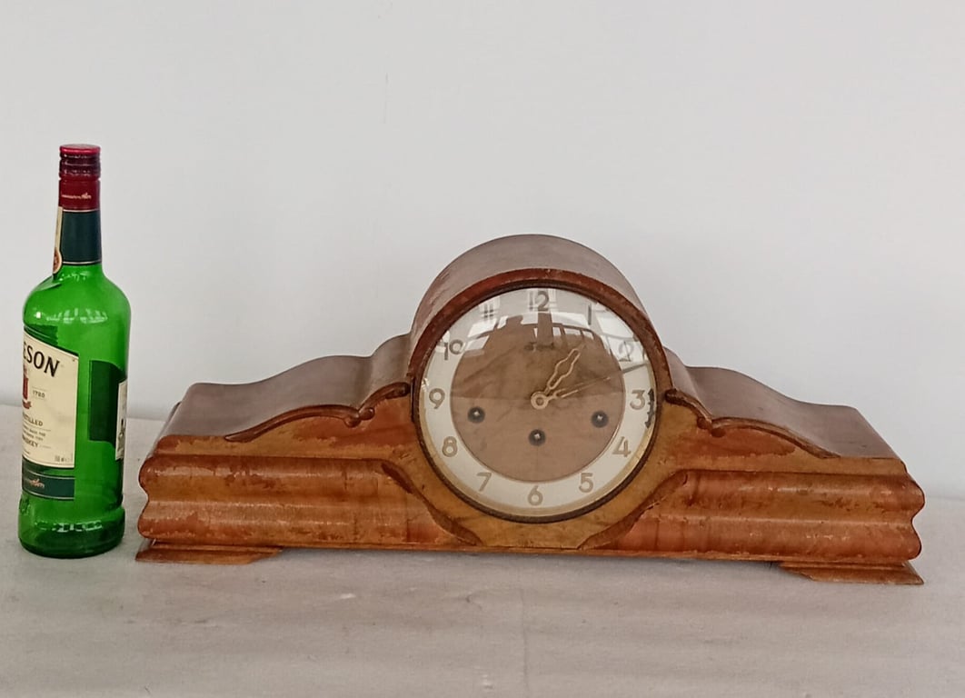 Vintage Hermle Wooden Mantel Clock