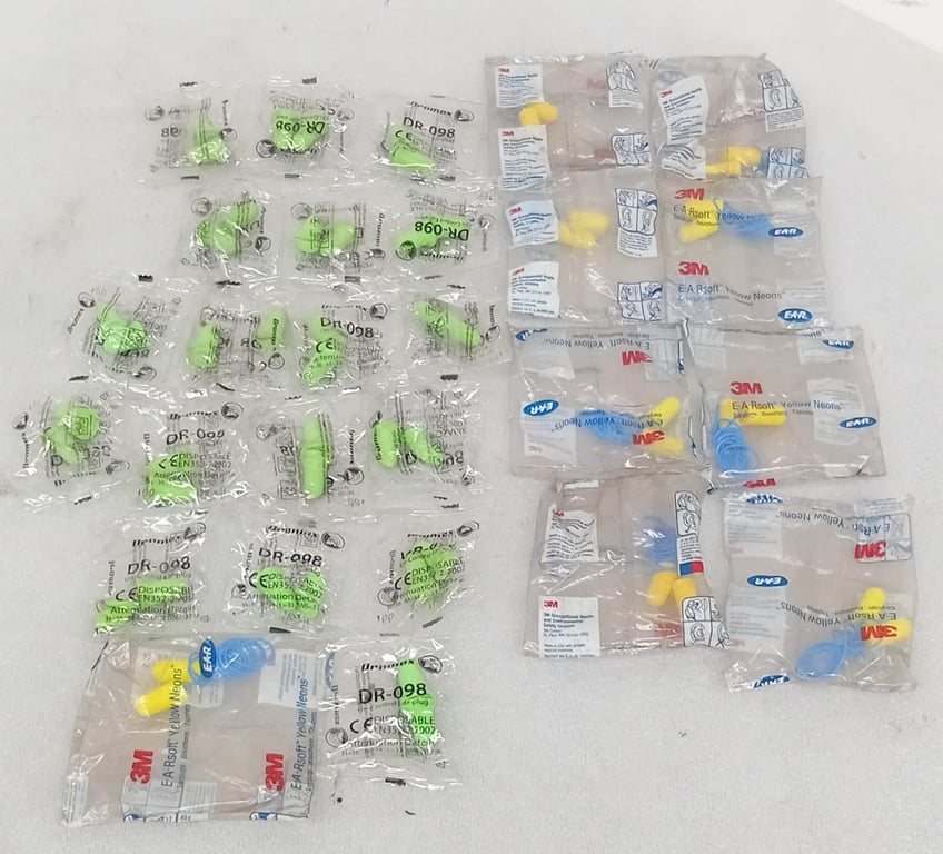 Disposable Ear Plugs – Mixed Types (Bulk Lot, New & Sealed)