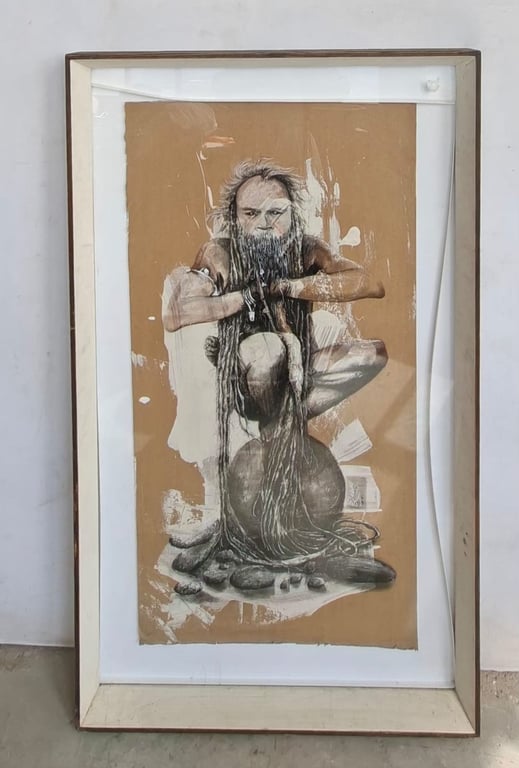 Portrait by Ras Silas Motse of Seated Man