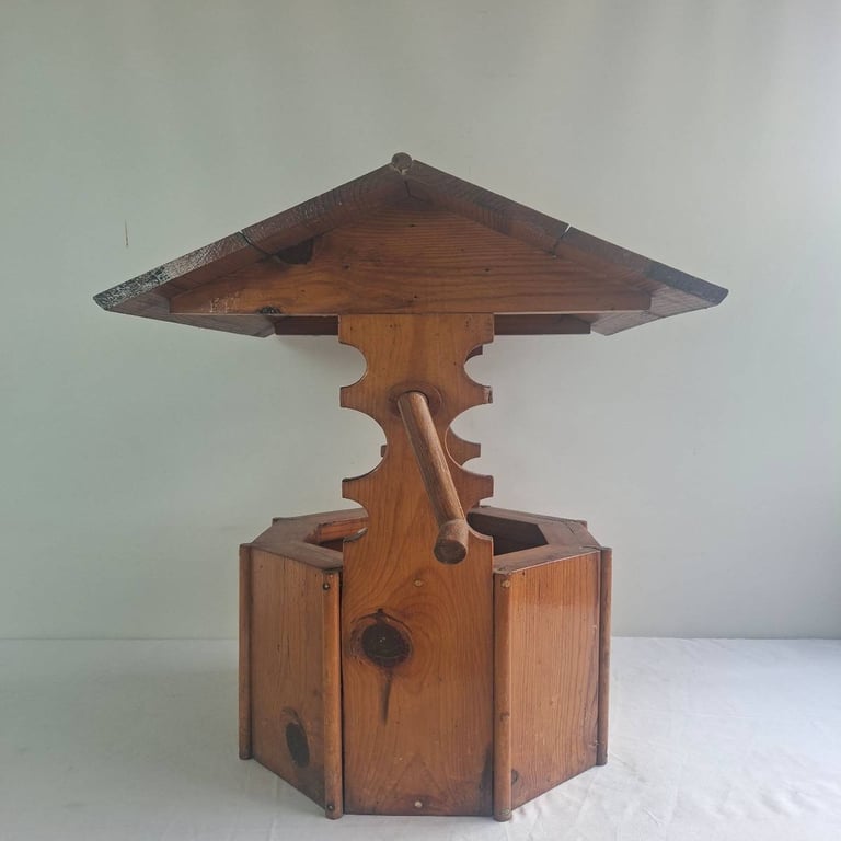 Vintage Wooden Wishing Well Planter