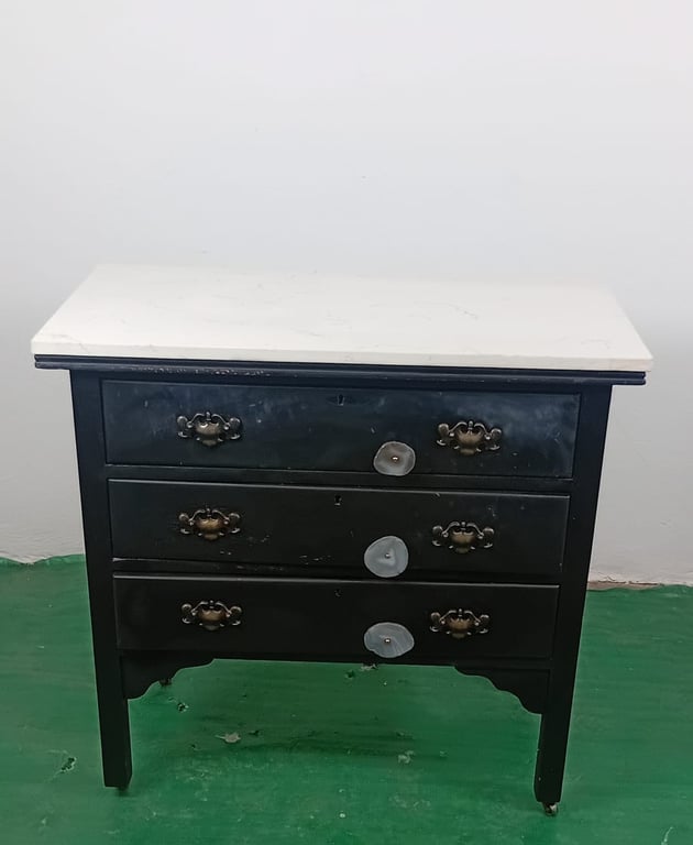 Vintage Style Chest Of Drawer With Marble Top