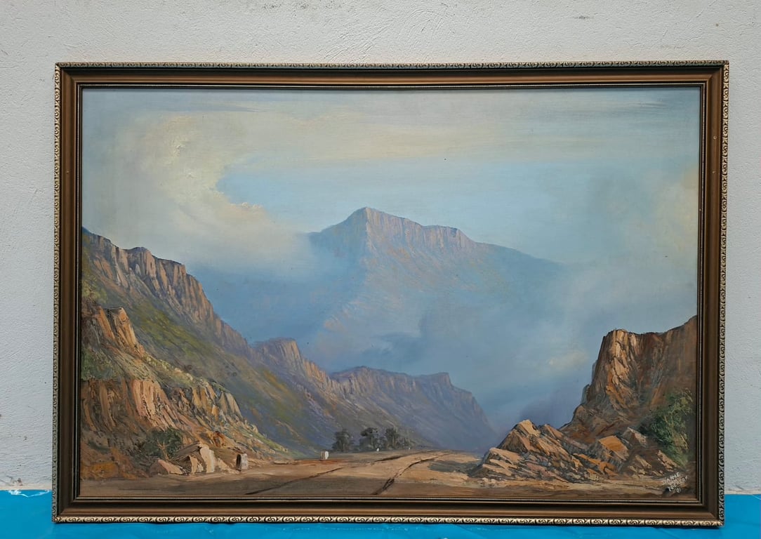 Mountain Pass Landscape Oil Painting