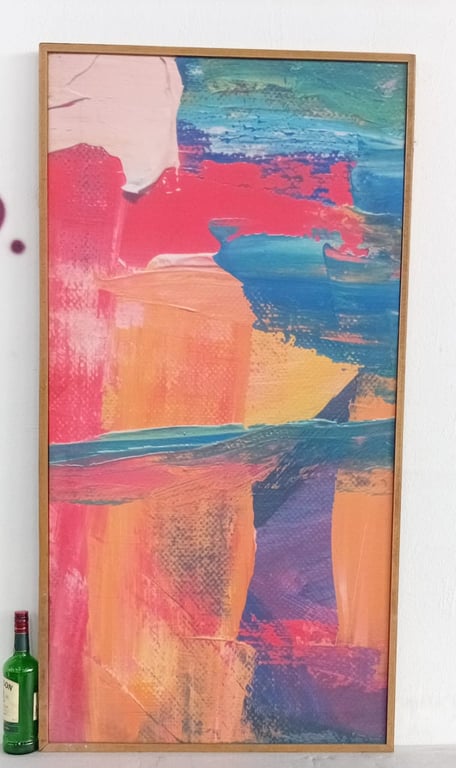 Large Framed Abstract Modern Artwork