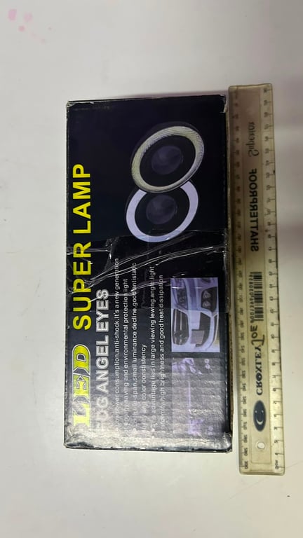 LED super lamp fog lights featuring Angel eyes styling often sold as uinversal car accessories brand new