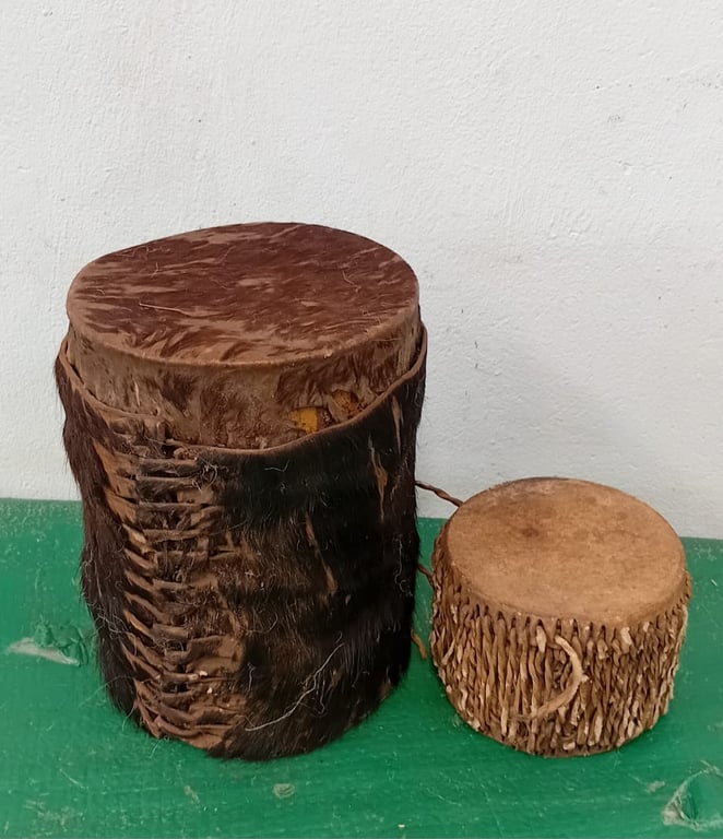 Pair of Handcrafted African Drums