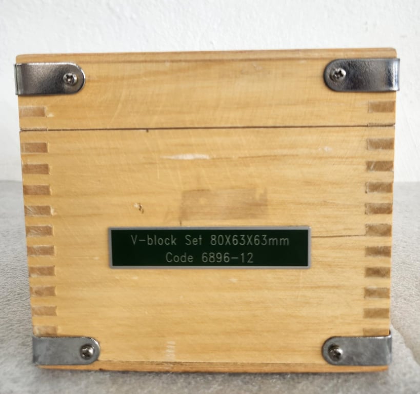 Precision Engineering V-Block Set with Clamps (80 × 63 × 63 mm) – In Wooden Case