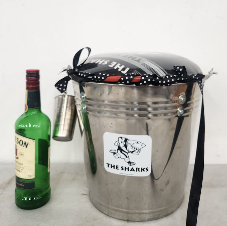 Sharks Rugby team branded metal drinks cooler bucket