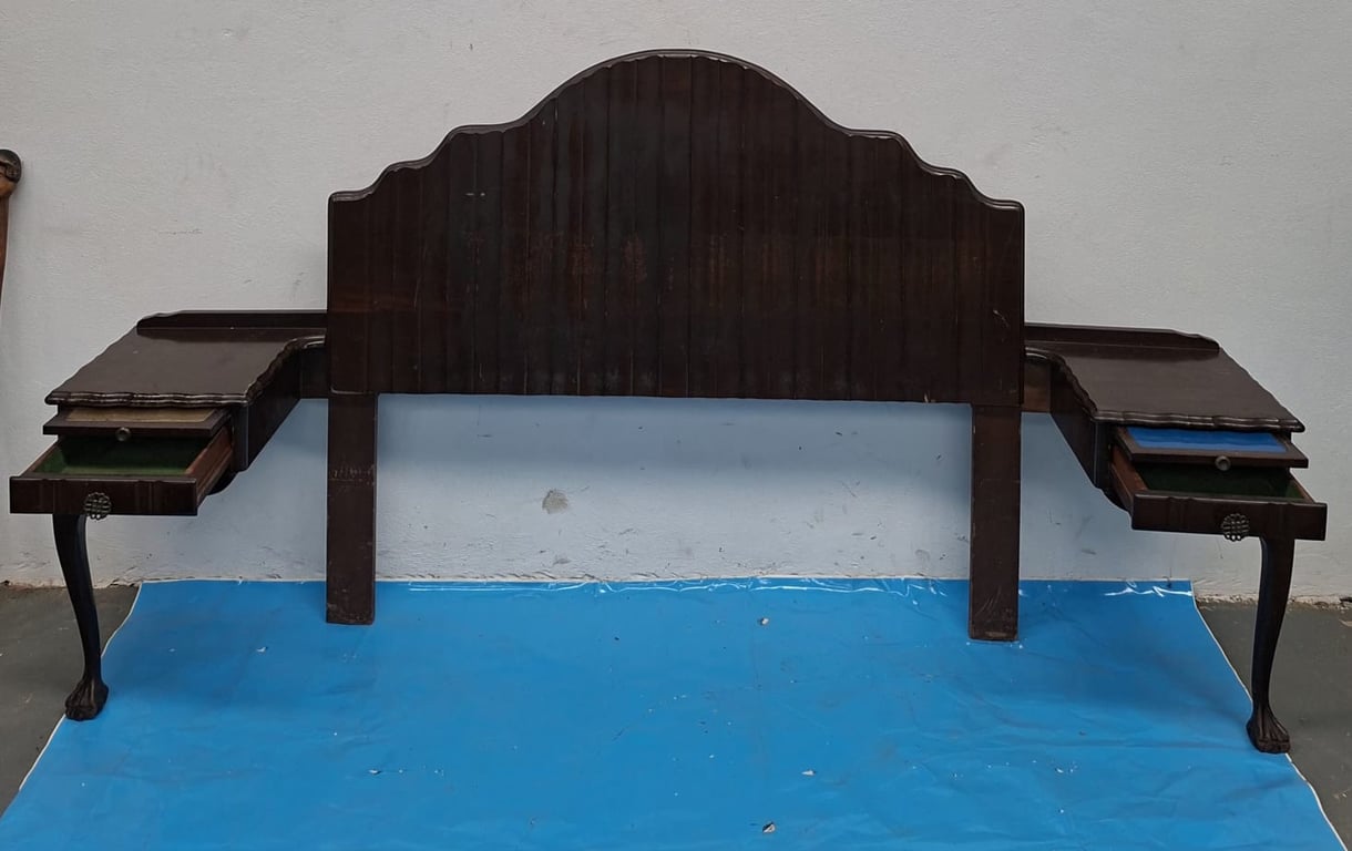 Wooden Headboard with Fitted Side Tables