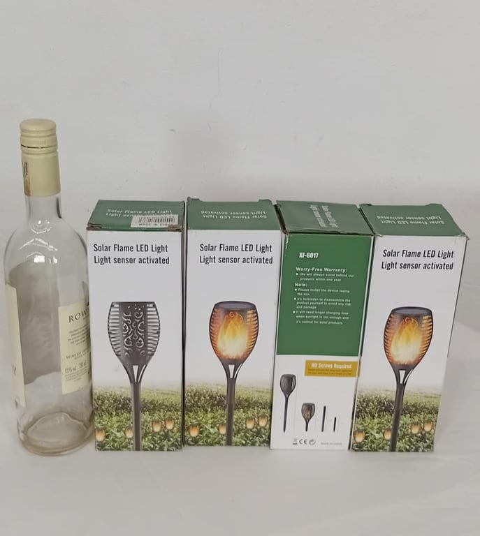4 x Solar Flame LED Light Sensor Activated