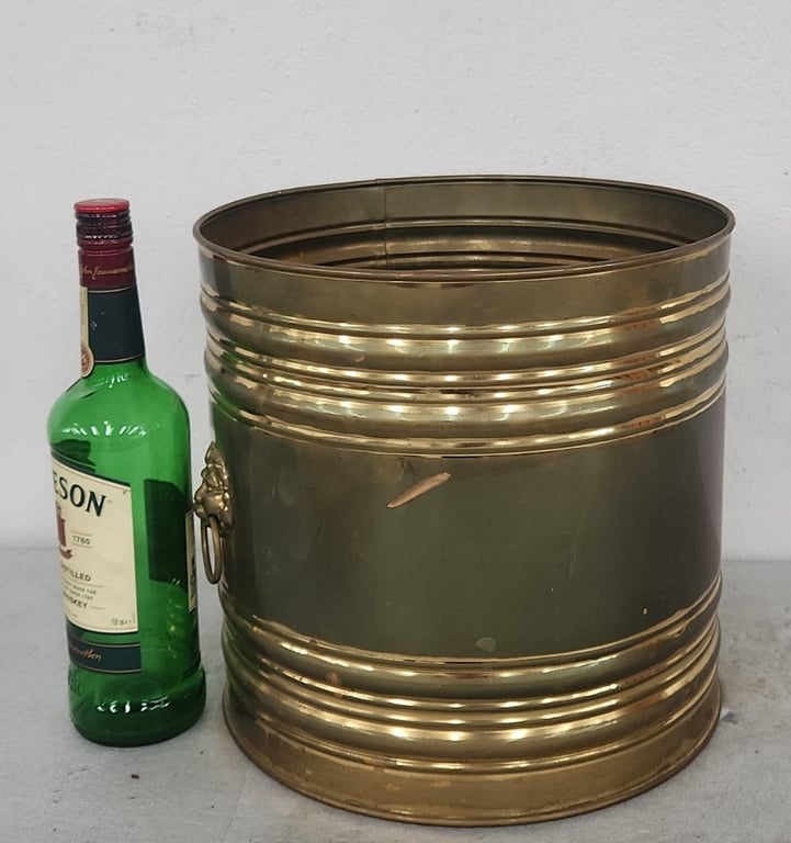 Vintage large brass planter