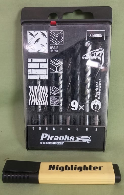 Black & Decker - Piranha X56005 Masonry, Wood & Metal Mixed Drill Bits 9 Piece