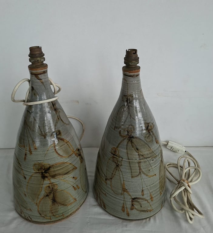 Pair of Ceramic Bottle-Style Table Lamps