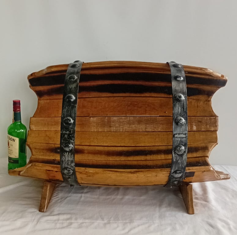 Rustic Wooden Barrel-Style Wine Rack