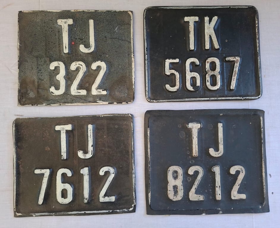 Film Prop Set of Four Film Prop Plastic Vehicle Number Plates