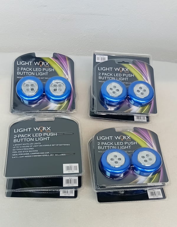 Light Worx 2 Pack LED Push Button Lights X 18