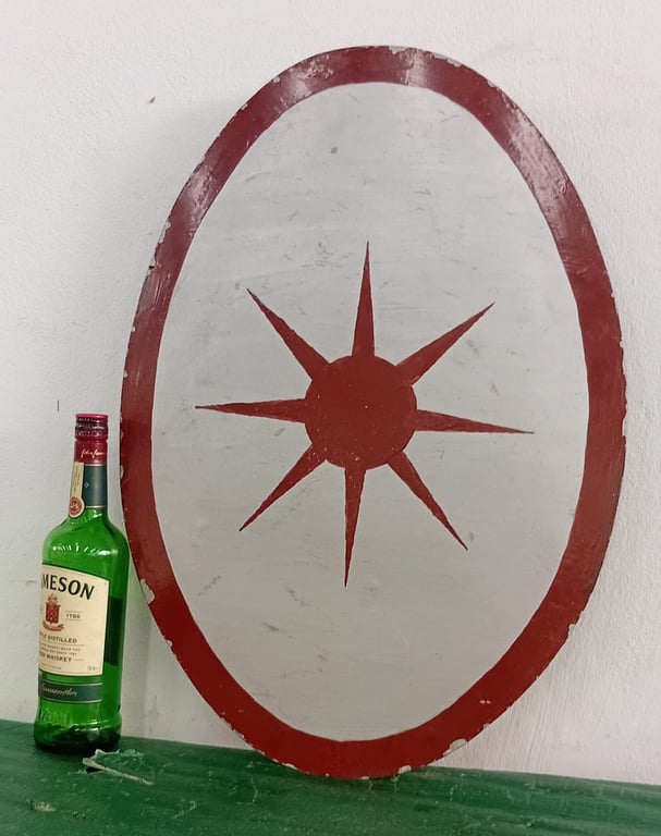 Large Nautical-Style Compass Rose Decorative Wall Panel