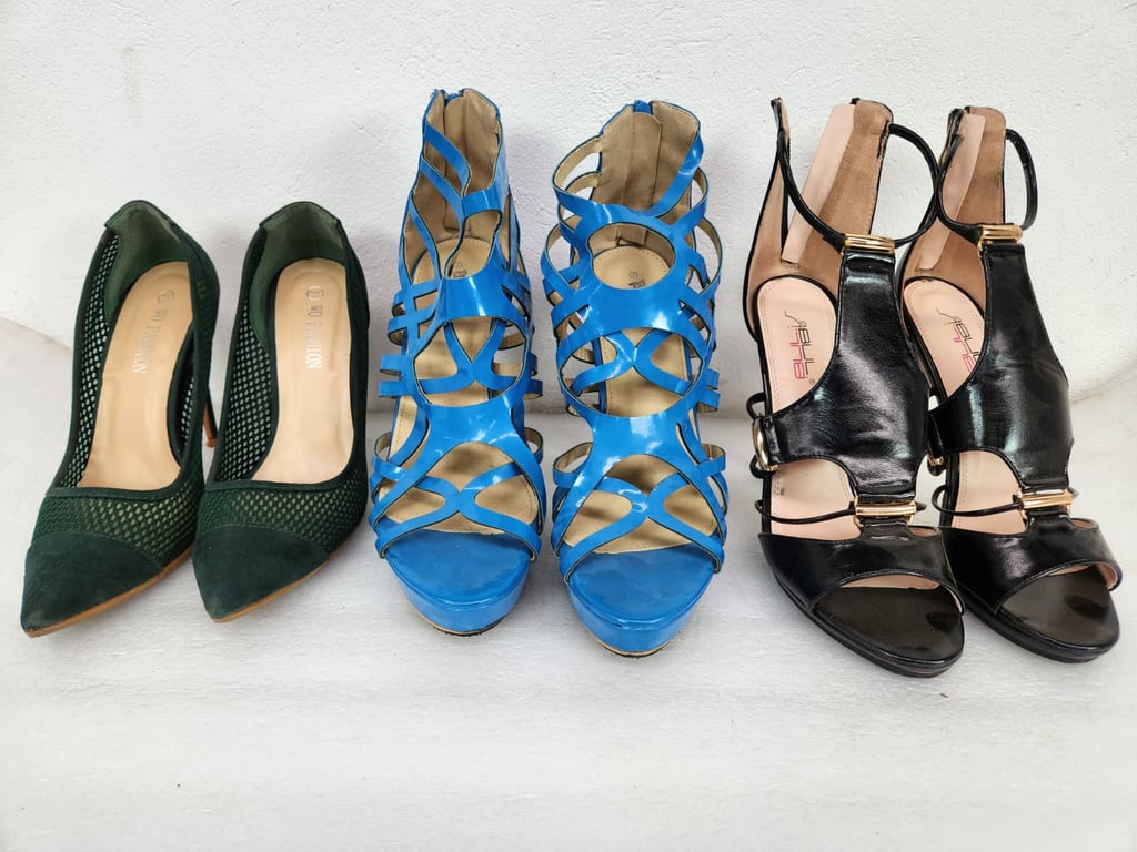 3 x Women's High Heeled Sandals - price per piece
