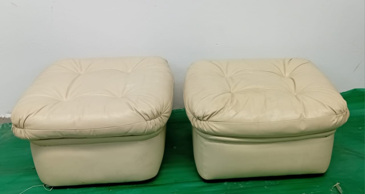 2 x Leather Ottomans - price per piece
