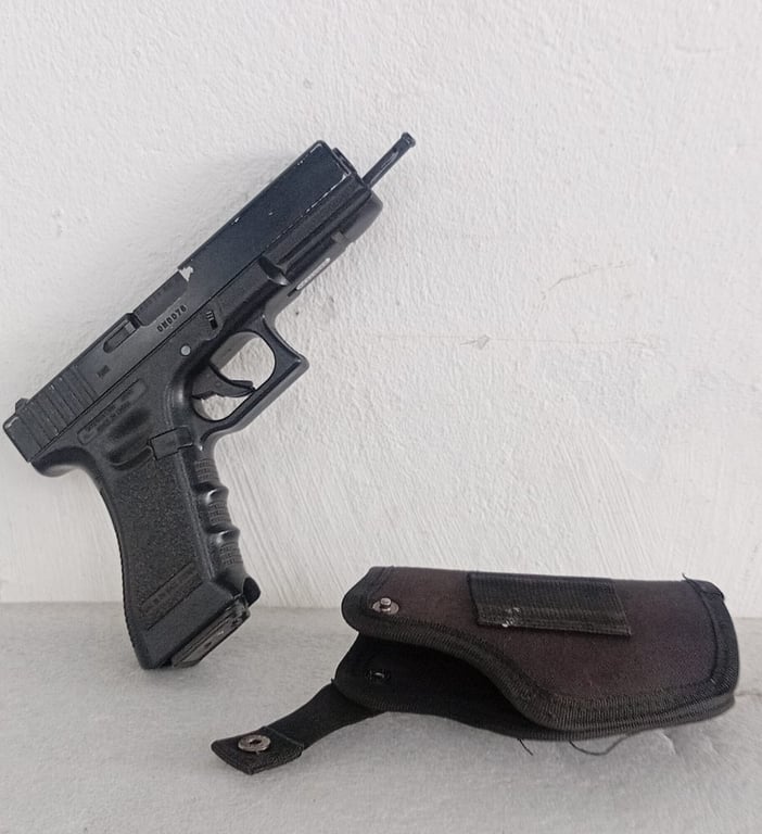 Glock-Style Airsoft Pistol with Fabric Holster (6mm BB)