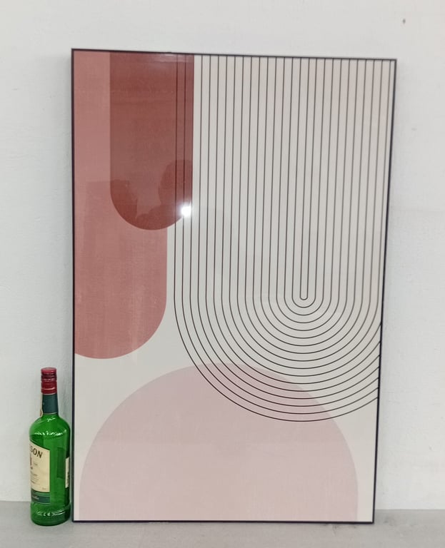 Large framed contemporary abstract artwork