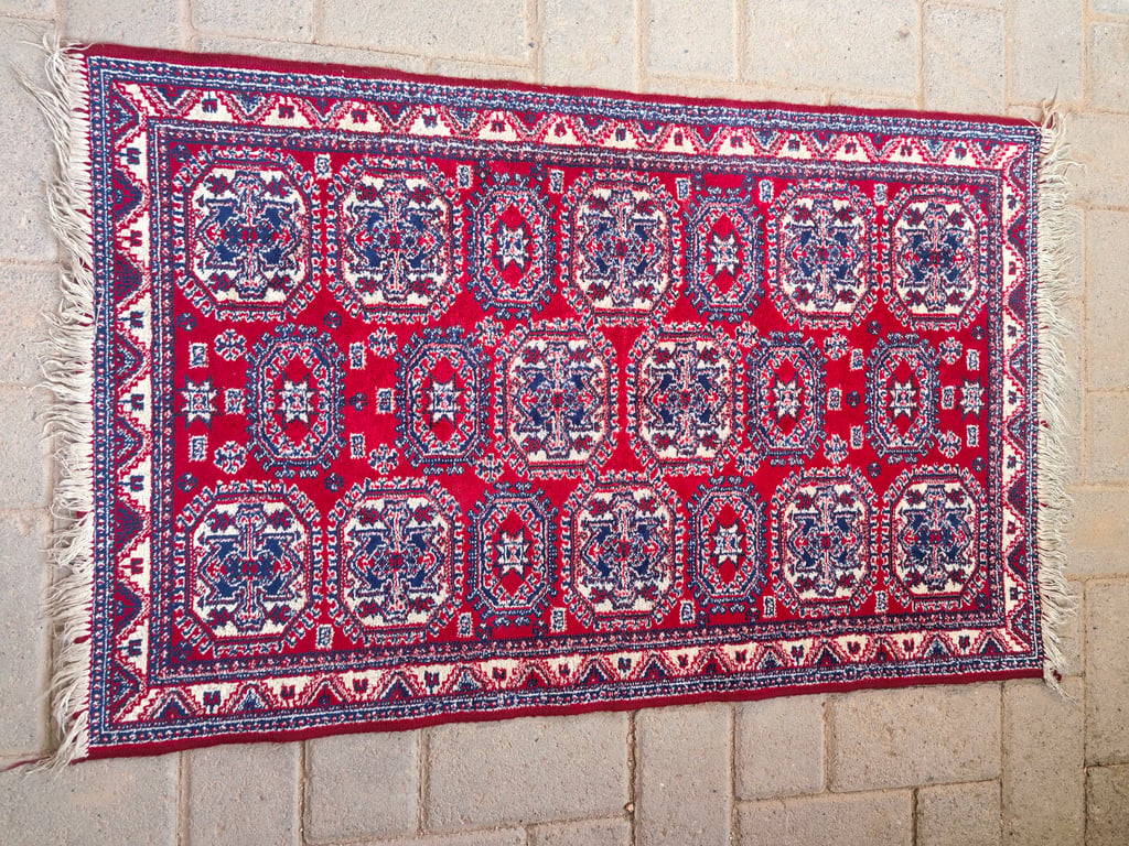 Beautiful Red Silk-Style Carpet
