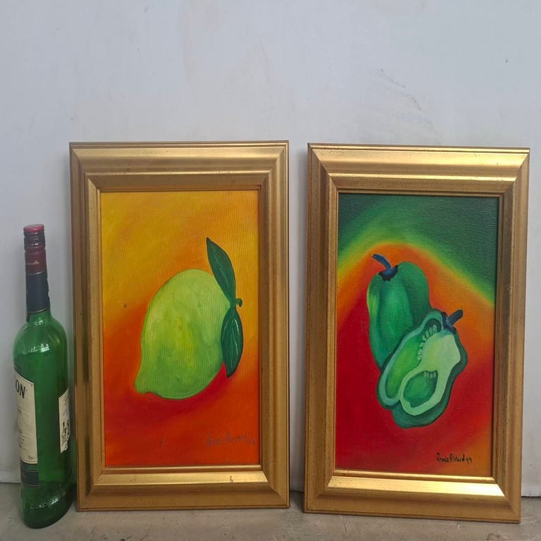 Pair of Framed Fruit Still-Life Paintings