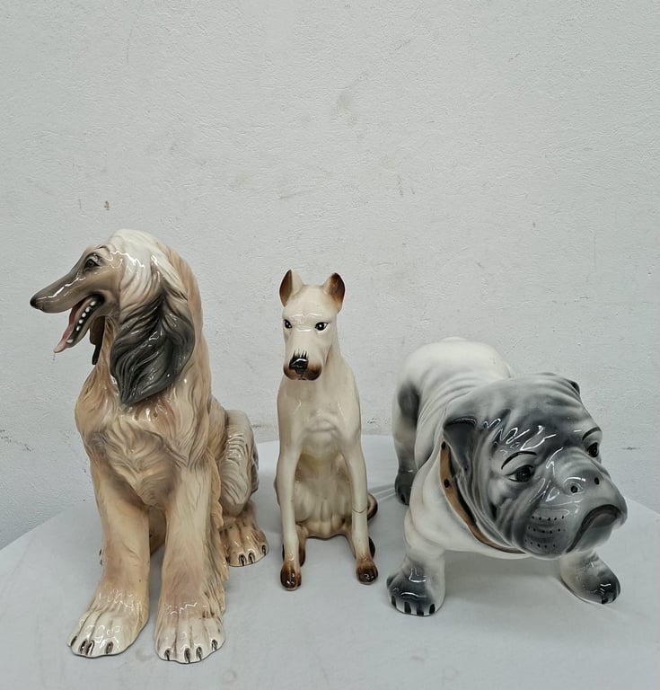 Collection of Three Decorative Dog Figurines