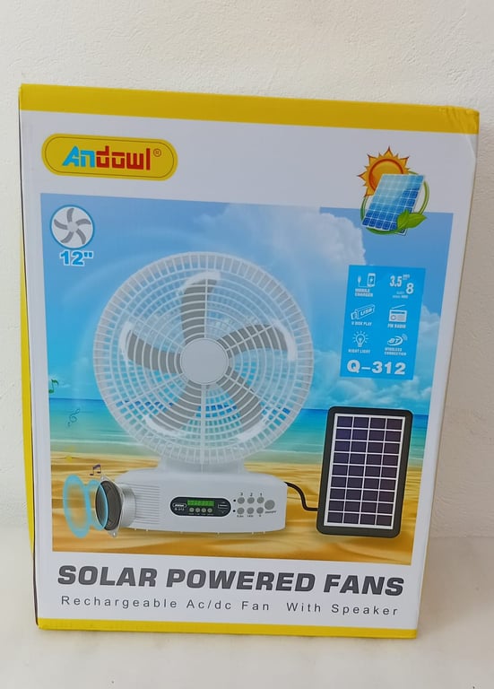 Solar Powered Fan and Radio
