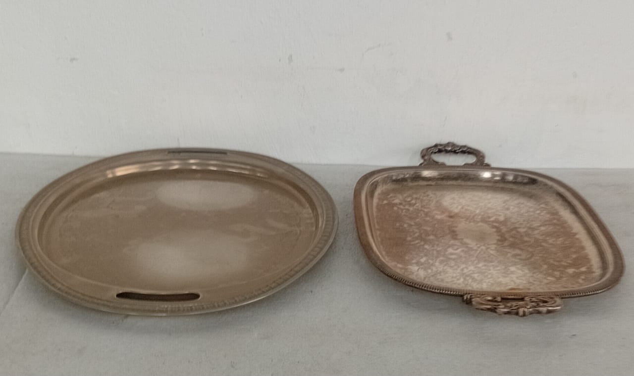 Pair of Vintage Silver-Plated Serving Trays