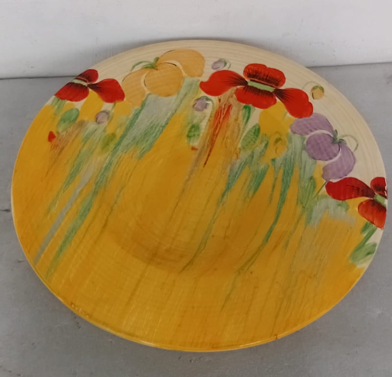 Hand-painted decorative glass platter
