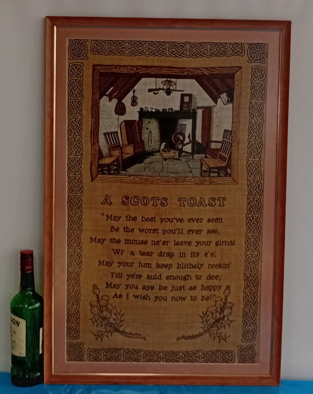 Framed Vintage-Style Wall Art – “A Scots Toast” (Traditional Scottish Blessing)
