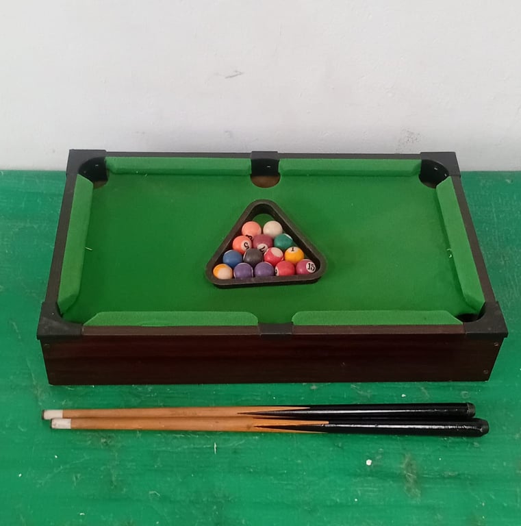 Miniature Table-Top Pool Table Set