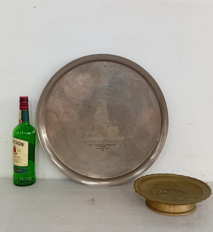 1951 Inter-Mine Safety Competition Commemorative Metal Tray