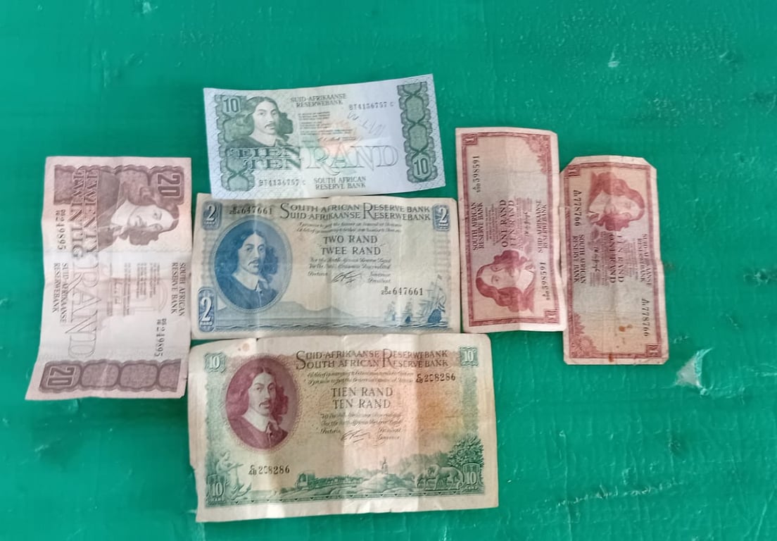 Collection Of Vintage South African Banknotes