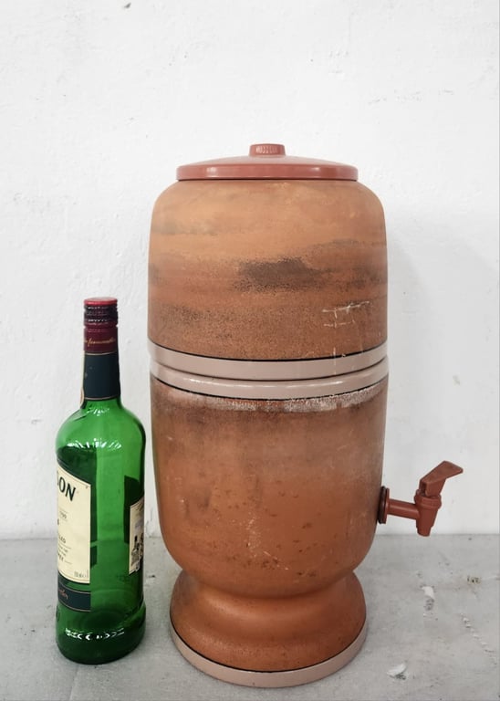 Terracotta (clay) gravity water filter and dispenser