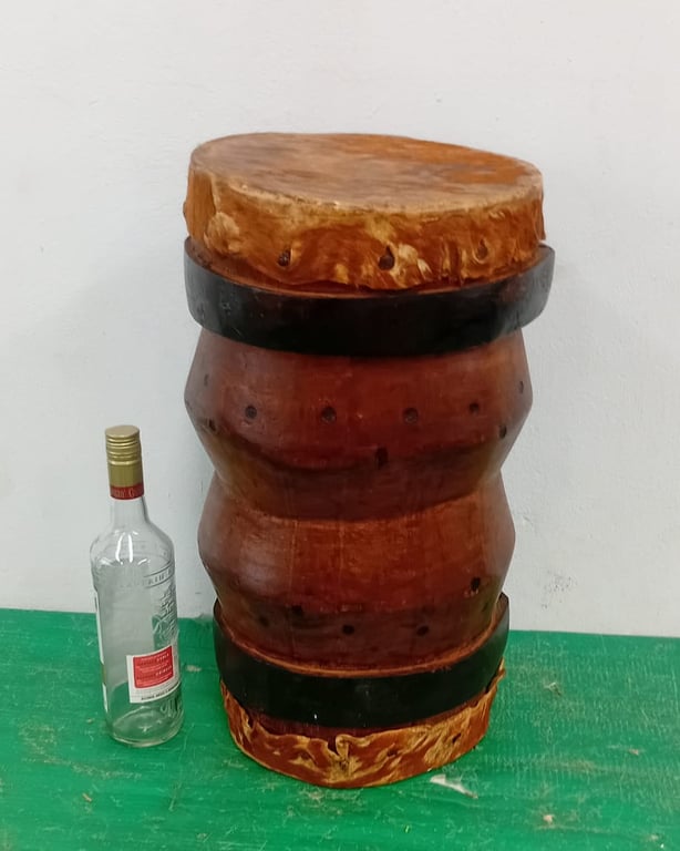 Hand-carved African Drum