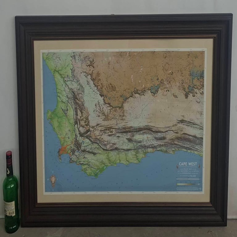 Large Framed Map Artwork