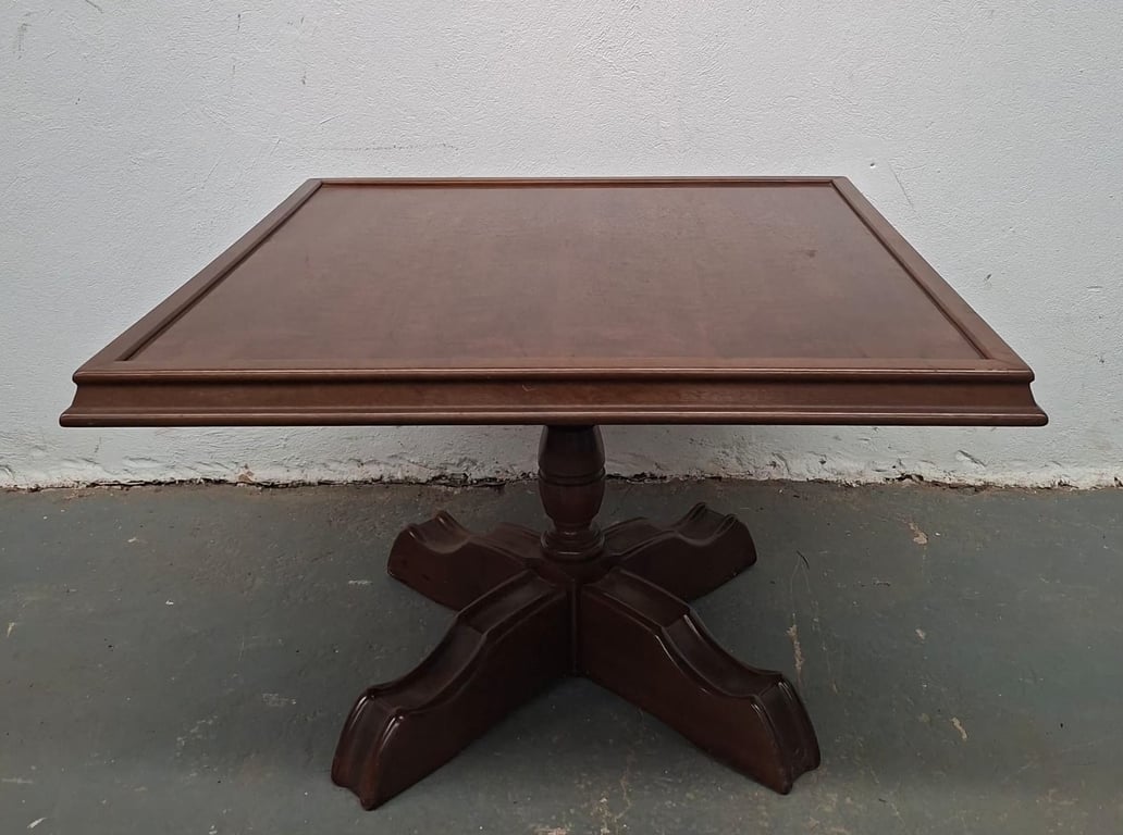 Solid Imbuia Pedestal Dining / Centre Table with Cross Base
