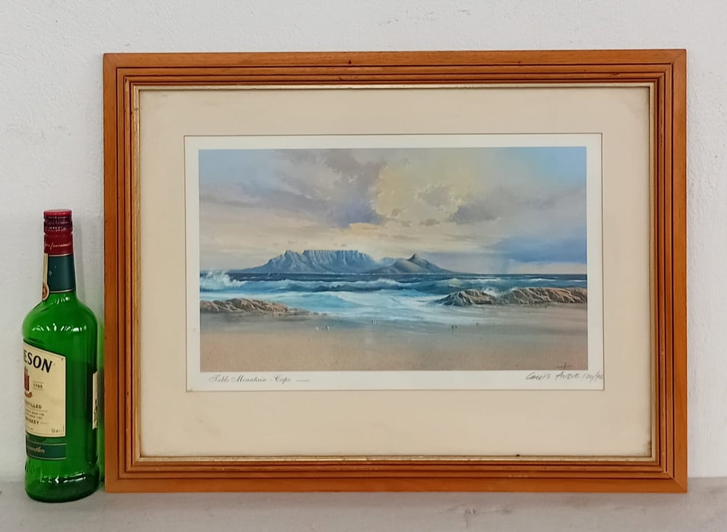Framed Coastal Landscape Print – Table Mountain, Cape Town
