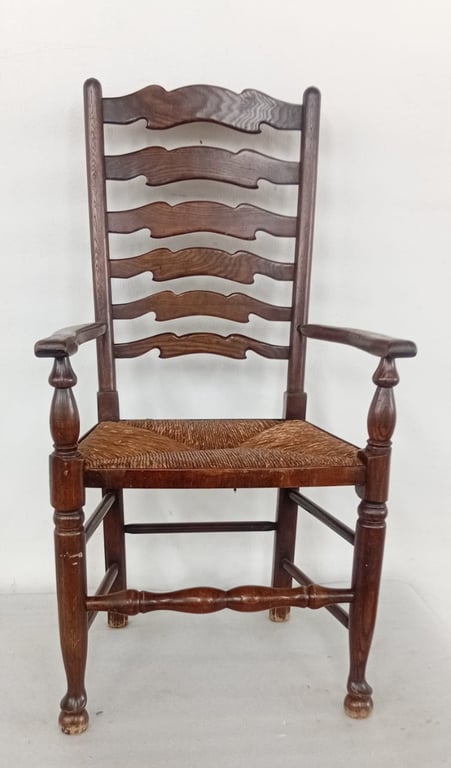 Classic solid-wood ladderback armchair