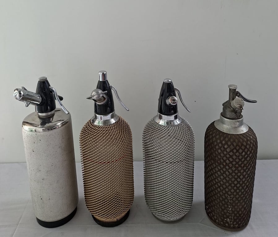 Set of Vintage Soda Siphon Bottles (4) bid per piece