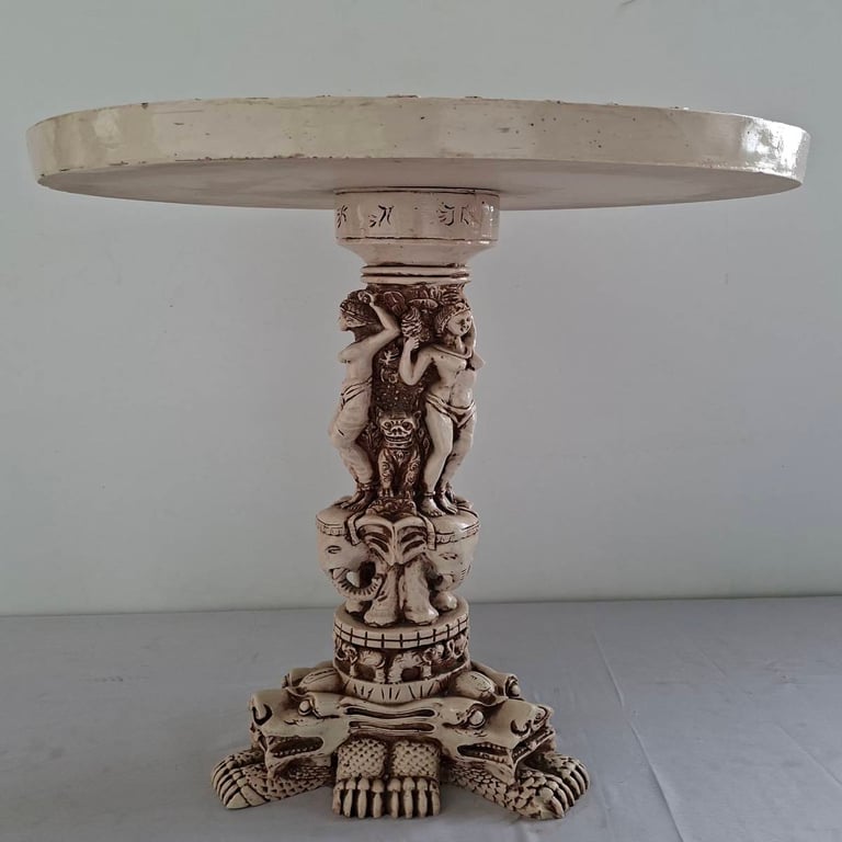 Vintage Ornate Pedestal Side Table