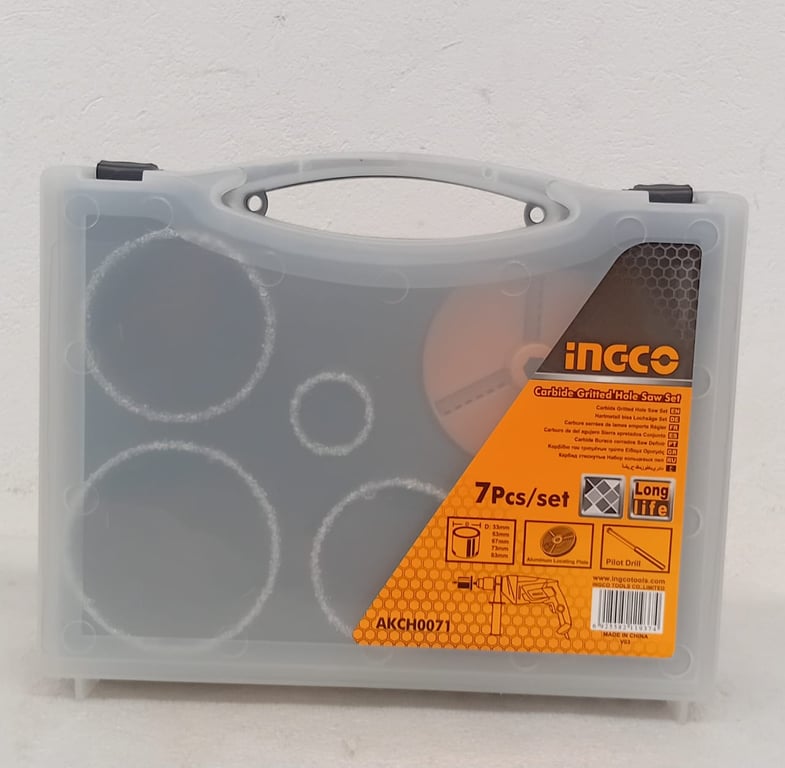Ingco 7-Piece Carbide Gritted Hole Saw Set