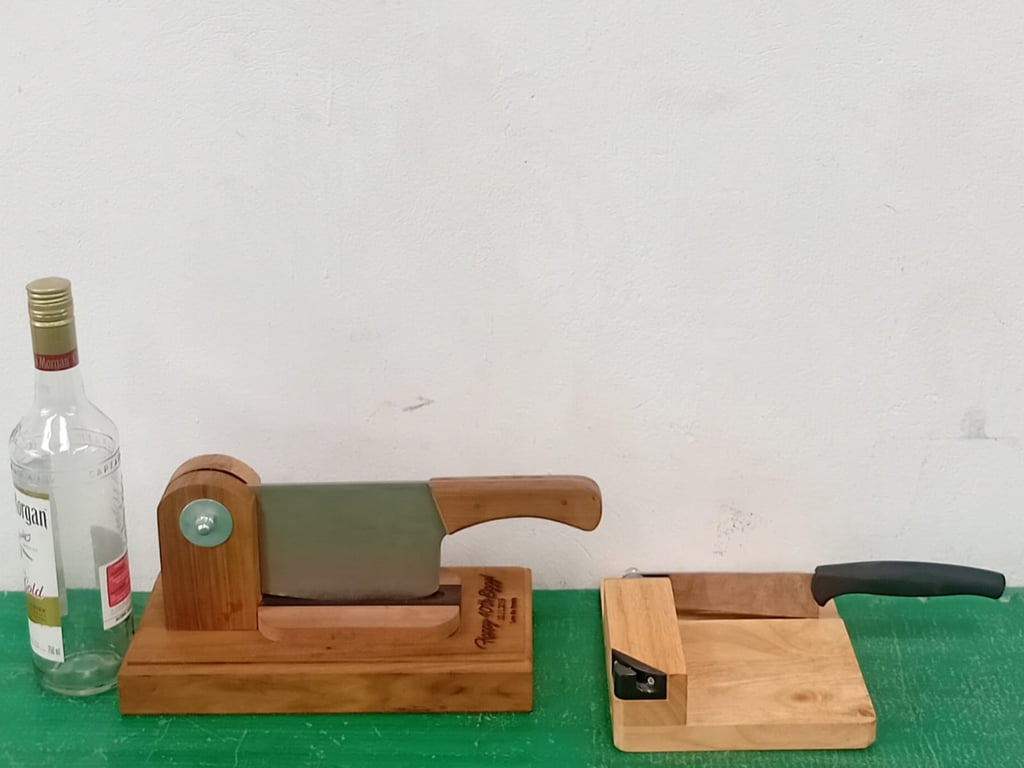 2 X Wooden Biltong Slicer/Cutter