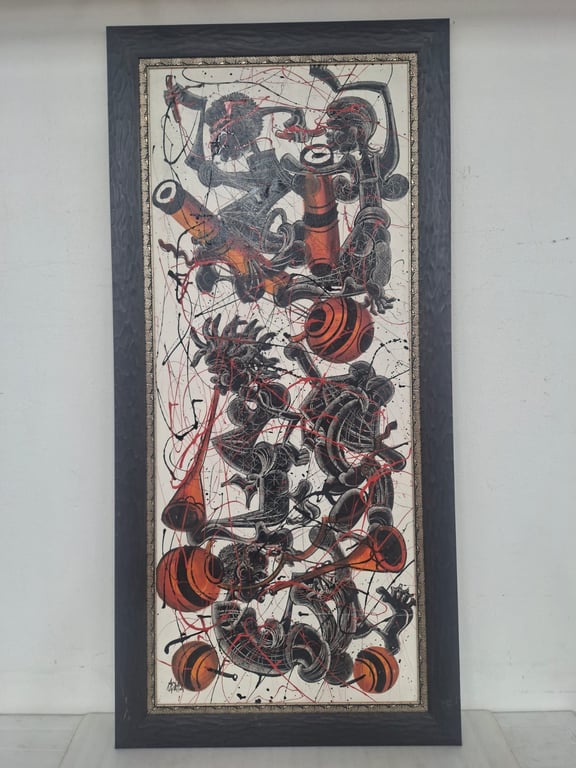 Framed Abstract Expressionist Artwork