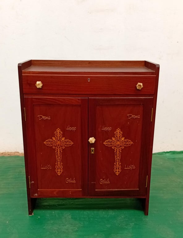 Antique Wooden Catholic Cabinet