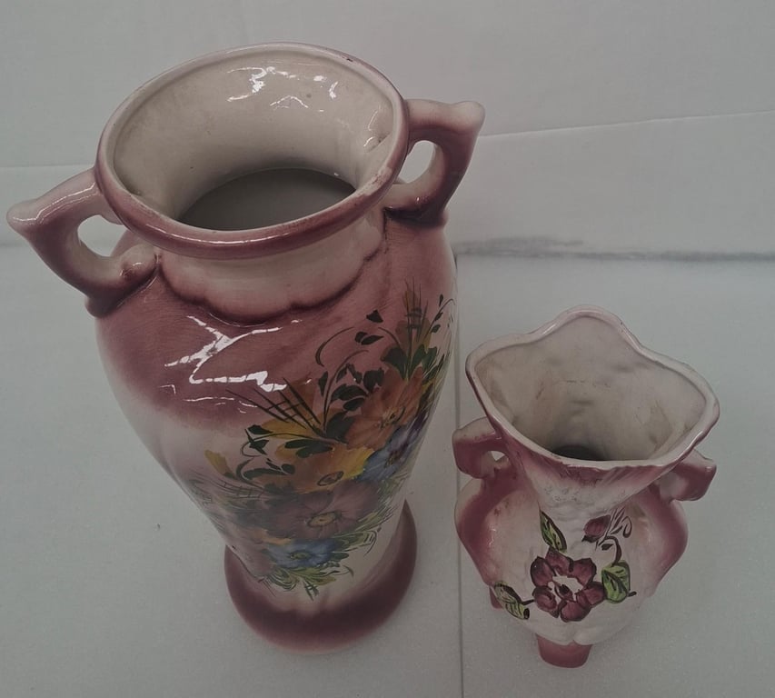 Vintage Hand Painted Ceramic Vases