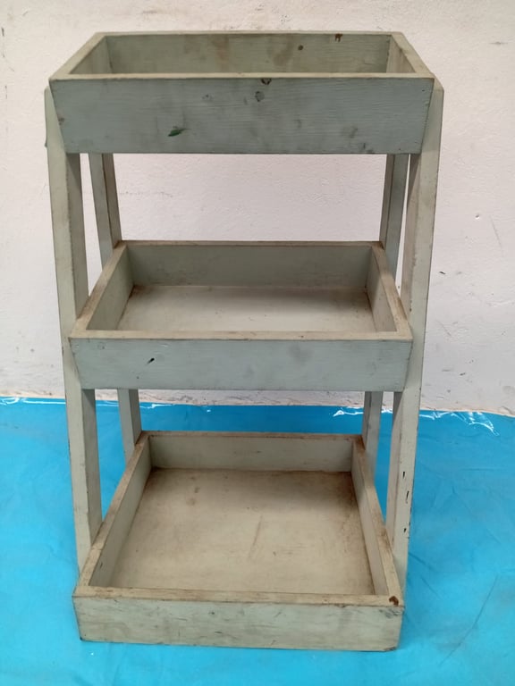 Vintage Painted Wooden Utility / Plant Stand